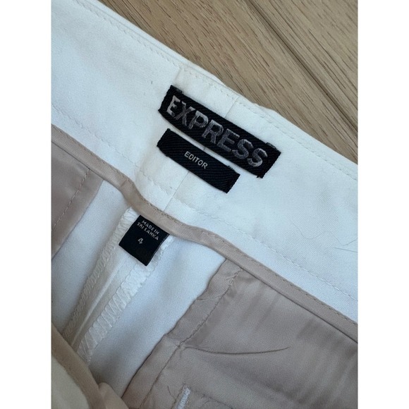 Express Editor White Cropped Pants Womens Size 4 Business Casual Career - Picture 4 of 6